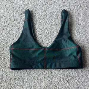 Goldsheep Bra in Tartan Green and Red Women’s Size S